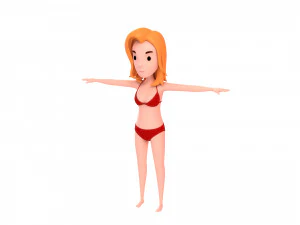 cartoongirl026 ragazza in bikini Modello 3D