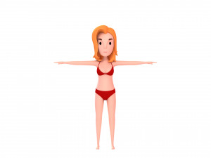 cartoongirl026 bikini girl 3D Model