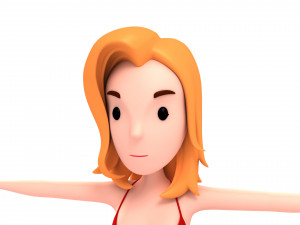 cartoongirl026 bikini girl 3D Model