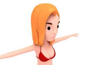 cartoongirl026 bikini girl 3D Model