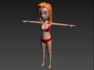cartoongirl026 bikini girl 3D Model