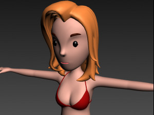 cartoongirl026 bikini girl 3D Model