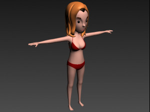 cartoongirl026 bikini girl 3D Model
