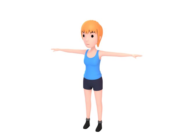 cartoongirl027-girl 3D Model .c4d .max .obj .3ds .fbx .stl .blend 