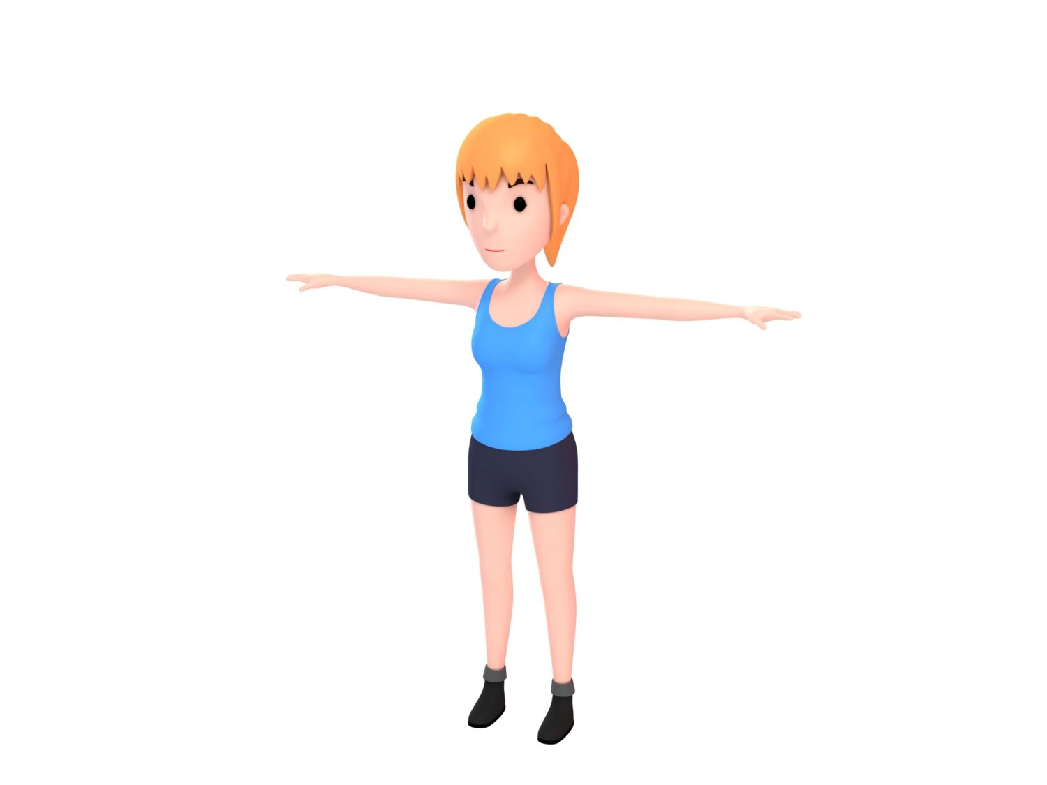 cartoongirl027-girl 3D Model .c4d .max .obj .3ds .fbx .stl .blend