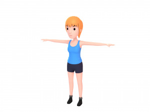 cartoongirl027-girl 3Dモデル