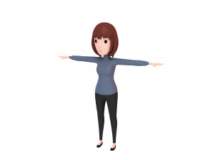 cartoongirl028-girl 3Dモデル
