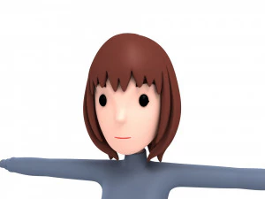 cartoongirl028-girl 3D Model