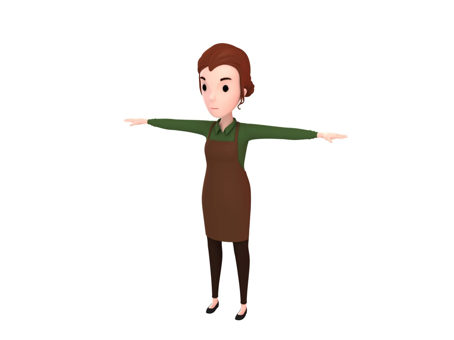cartoongirl030-waitress 3D Model .c4d .max .obj .3ds .fbx .stl .blend 