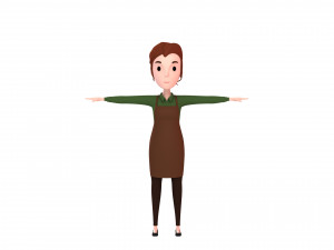 cartoongirl030-waitress 3D 模型
