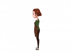 cartoongirl030-waitress 3D 模型