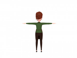 cartoongirl030-waitress 3D 模型