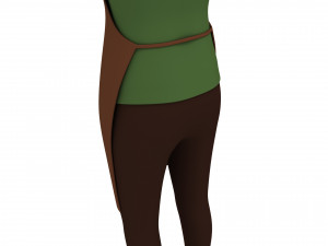 cartoongirl030-waitress 3D 模型