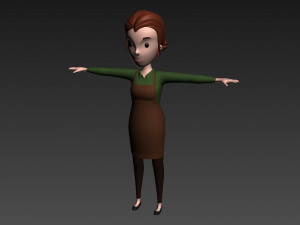 cartoongirl030-waitress 3D 模型
