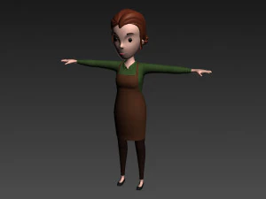 cartoongirl030-waitress 3D Model