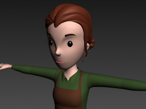 cartoongirl030-waitress 3D 模型