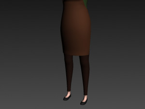 cartoongirl030-waitress 3D 模型
