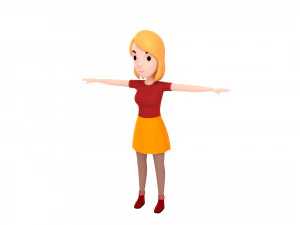 &ccedil;izgi film kız karakter paketi 1 3D Model