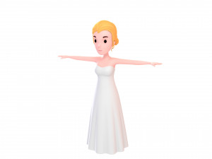 cartoon girl character pack 1 3D Модель