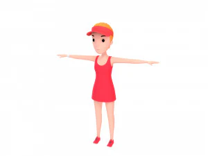 &ccedil;izgi film kız karakter paketi 1 3D Model