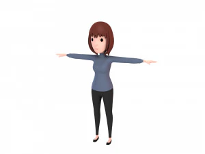 &ccedil;izgi film kız karakter paketi 1 3D Model