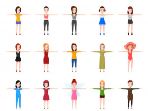pacote de personagem de desenho animado 2 Modelo 3D