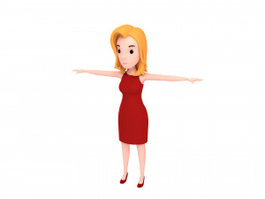 cartoon girl character pack 2 Modelo 3D