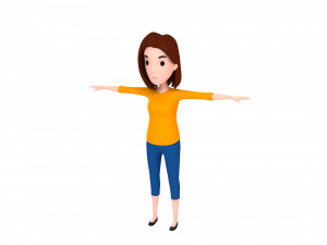 cartoon girl character pack 2 Modelo 3D