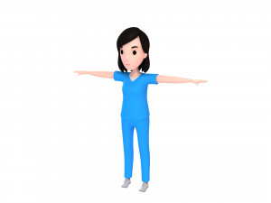 cartoon girl character pack 2 Modelo 3D