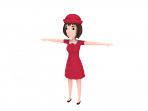 cartoon girl character pack 2 Modelo 3D