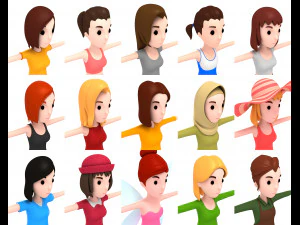 pacote de personagem de desenho animado 2 Modelo 3D
