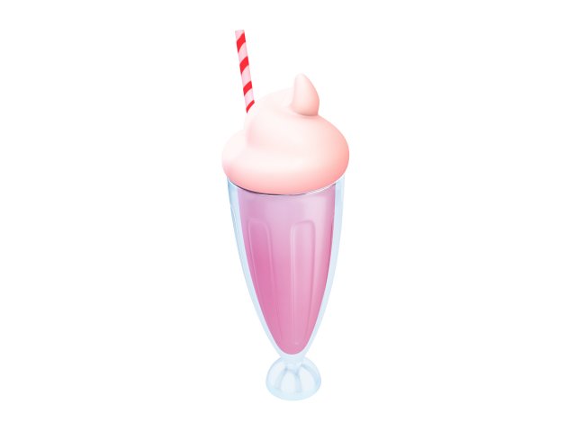 milkshake 3D Model .c4d .max .obj .3ds .fbx .stl .blend 