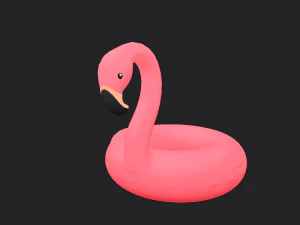 swimming ring flamingo 3D Model