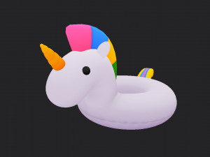 swimming ring unicorn 3D 模型