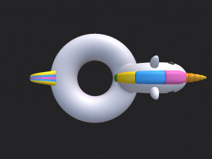 swimming ring unicorn 3D 模型