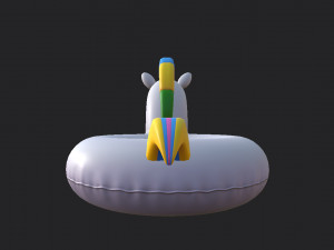 swimming ring unicorn 3D 模型