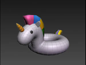 y&uuml;zme simidi tek boynuzlu at 3D Model