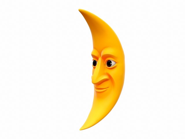 cartoon moon Model 3D .c4d .max .obj .3ds .fbx .stl .blend 
