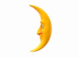 cartoon moon Model 3D