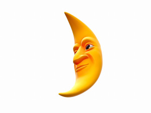 cartoon moon Model 3D