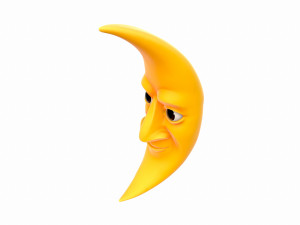 cartoon moon Model 3D