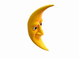 cartoon moon Model 3D