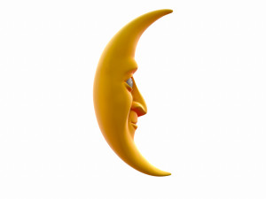 cartoon moon Model 3D
