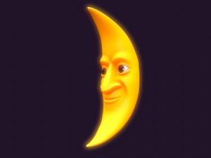 cartoon moon Model 3D