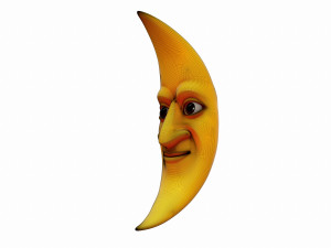 cartoon moon Model 3D