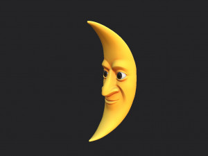 cartoon moon Model 3D