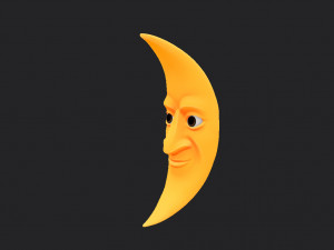 cartoon moon Model 3D