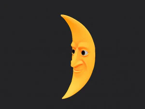 bulan kartun Model 3D