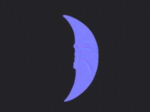 cartoon moon Model 3D