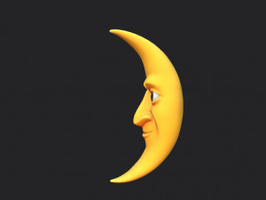 cartoon moon Model 3D